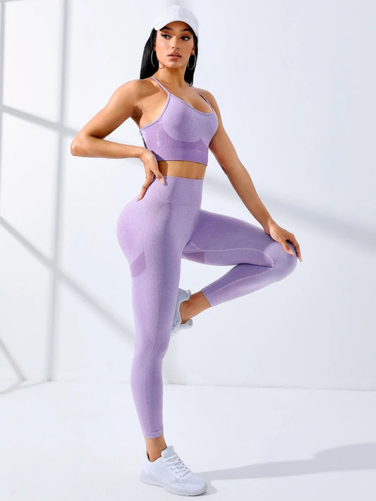 women's yoga suit 2piece seamless